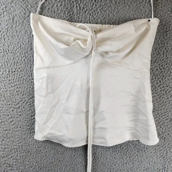 Ameri アメリ COTTON SILK HALTER TOP ホワイト Ameri アメリ COTTON SILK HALTER TOP ホワイト Ameri Ameri